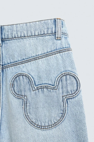 LOOSE FIT JEANS WITH MICKEY SILHOUETTE PATCH HARRY LAMBERT FOR ZARA X DISNEY- Заказать в России