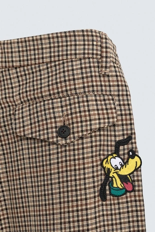 Брюки в клетку с нашивкой PLUTO HARRY LAMBERT FOR ZARA X DISNEY- Заказать в России