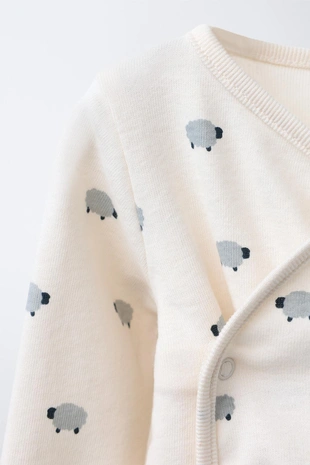 Ecru | 4174/736/712 - Zara Набор боди и ползунков «овечки»