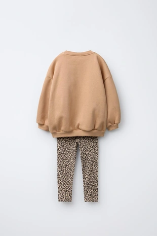 Купить Zara MINNIE MOUSE © DISNEY ANIMAL PRINT SWEATSHIRT AND LEGGING SET