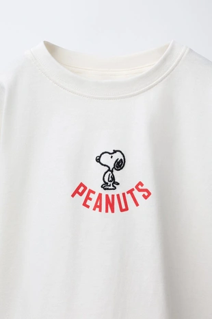 Ecru | 4456/563/712 - Zara Футболка с вышивкой SNOOPY PEANUTS™