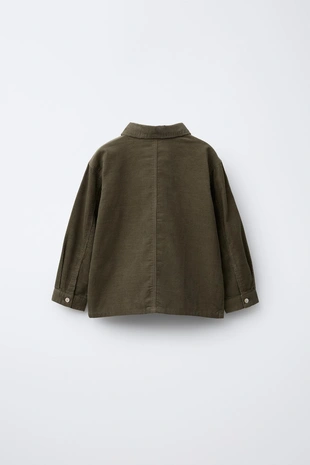 Купить Zara Рубашка из микровельвета с карманами