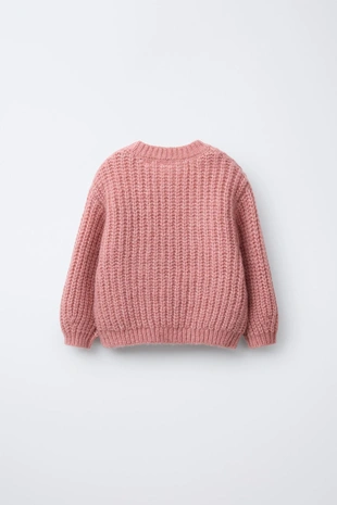 Купить Zara Вязаный свитер с вышитыми цветами и шерстью