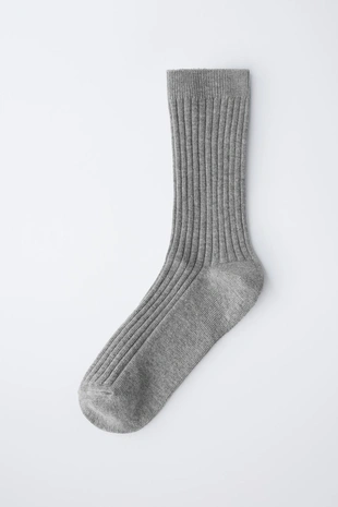 Высокие носки в рубчик- Заказать в России