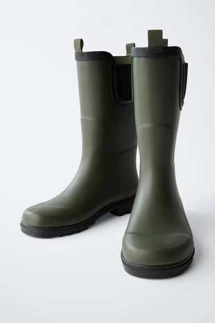 Green | 2714/630/500 - Zara Высокие резиновые сапоги