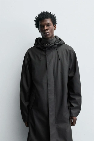 Прорезиненная парка с капюшоном- Заказать в России