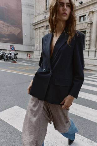 Двубортный блейзер оверсайз