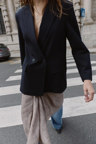 Двубортный блейзер оверсайз