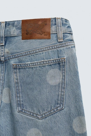 Джинсы BALLOON с эффектом потертости в горошек HARRY LAMBERT FOR ZARA X DISNEY- Заказать в России