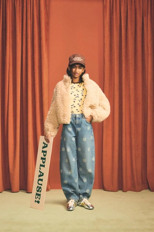 Джинсы BALLOON с эффектом потертости в горошек HARRY LAMBERT FOR ZARA X DISNEY- Заказать в России