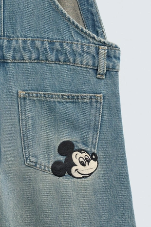 Джинсовый комбинезон с вышивкой MICKEY MOUSE HARRY LAMBERT FOR ZARA X DISNEY- Заказать в России