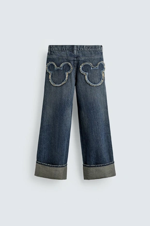Купить Zara Джинсы WIDE FIT с лоскутным силуэтом микки HARRY LAMBERT FOR ZARA X DISNEY