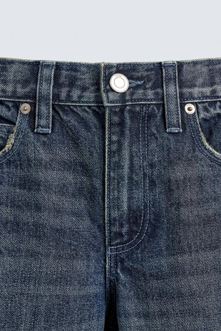 Blue | 4441/814/407 - Zara Джинсы WIDE FIT с лоскутным силуэтом микки HARRY LAMBERT FOR ZARA X DISNEY