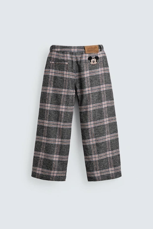 Брюки в клетку с нашивкой MICKEY MOUSE HARRY LAMBERT FOR ZARA X DISNEY- Заказать в России