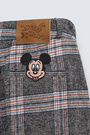 Брюки в клетку с нашивкой MICKEY MOUSE HARRY LAMBERT FOR ZARA X DISNEY- Заказать в России