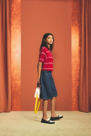 Джинсовые бермуды миди с вышивкой HARRY LAMBERT FOR ZARA X DISNEY- Заказать в России