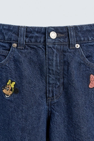 Blue | 4441/811/407 - Zara Джинсы WIDE FIT с вышивкой HARRY LAMBERT FOR ZARA X DISNEY