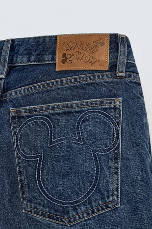 Джинсы клеш с низкой посадкой HARRY LAMBERT FOR ZARA X DISNEY- Заказать в России