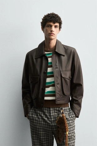 Кожаная куртка HARRY LAMBERT FOR ZARA X DISNEY- Заказать в России