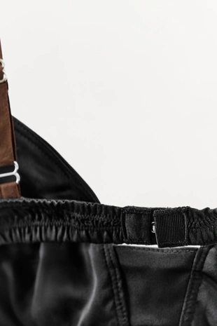 Black | 1758/625/800 - Zara Боди с контрастными бретелями и отделкой строчкой