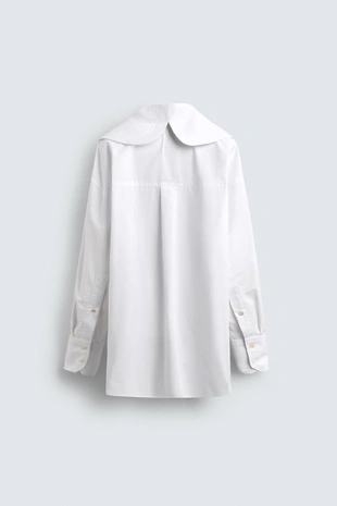 White | 4772/161/250 - Zara Рубашка из поплина с декорированным воротником HARRY LAMBERT FOR ZARA X DISNEY