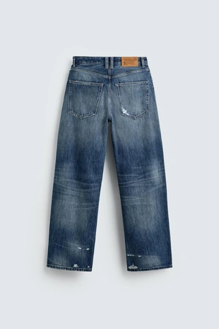 Navy blue | 6045/213/401 - Zara Джинсы-багги со средней посадкой HARRY LAMBERT FOR ZARA X DISNEY