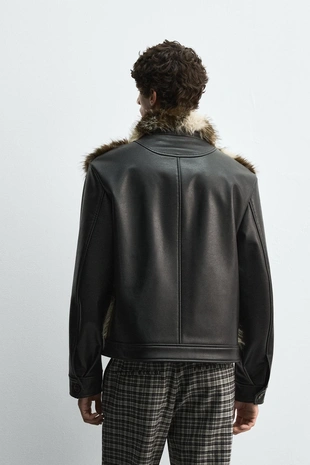 Куртка из искусственной кожи с контрастной отделкой HARRY LAMBERT FOR ZARA X DISNEY- Заказать в России