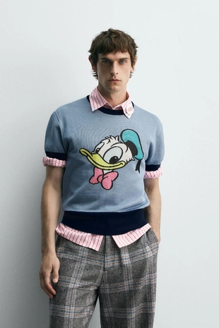 Купить Zara Трикотажная футболка DONALD DUCK HARRY LAMBERT FOR ZARA X DISNEY