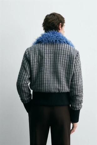 Бомбер в клетку с комбинированной отделкой HARRY LAMBERT FOR ZARA X DISNEY- Заказать в России