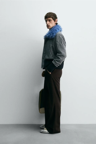 Бомбер в клетку с комбинированной отделкой HARRY LAMBERT FOR ZARA X DISNEY- Заказать в России