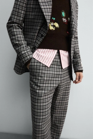 Брюки в клетку HARRY LAMBERT FOR ZARA X DISNEY- Заказать в России