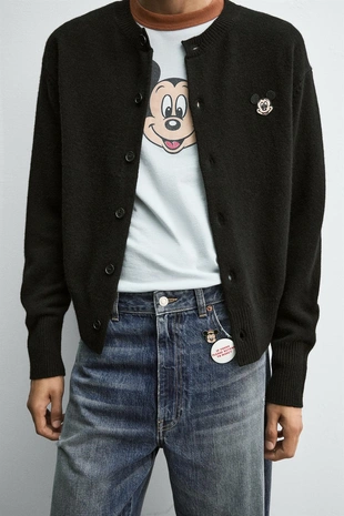 Кардиган с нашивкой MICKEY MOUSE HARRY LAMBERT FOR ZARA X DISNEY- Заказать в России