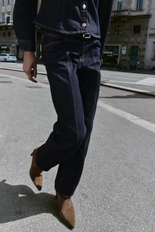 Купить Zara Джинсы STRAIGHT SLIM со средней посадкой и ремнем Z1975