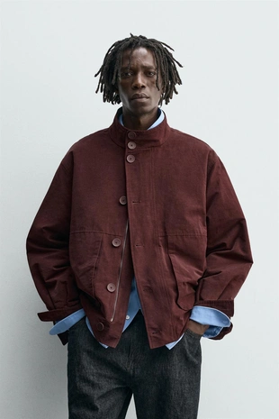 Куртка свободного кроя с карманами- Заказать в России