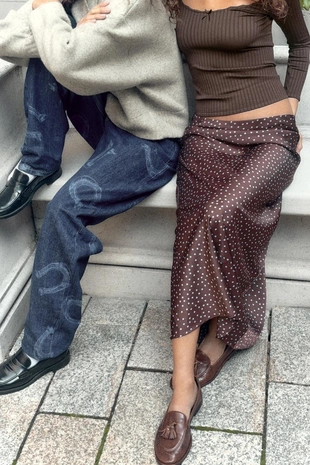 Атласная юбка миди- Заказать в России