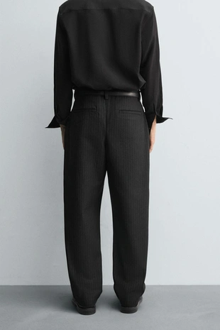 Брюки чинос в полоску из рельефной ткани- Заказать в России