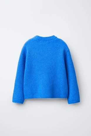 Blue | 5987/710/400 - Zara Трикотажный джемпер с бусинами, бантами и блестками