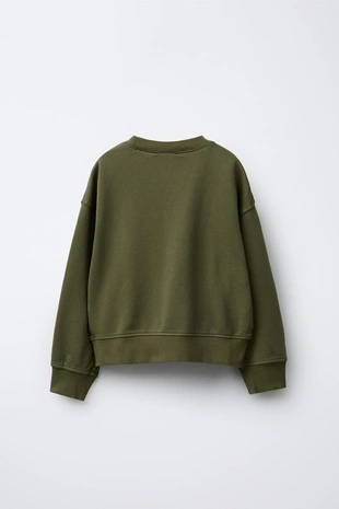 Khaki | 3253/709/505 - Zara Комплект из толстовки и брюк-джоггеров карго с нашивкой