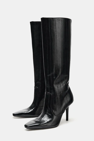 Сапоги-ботильоны с гравировкой- Заказать в России