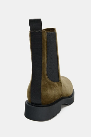 Замшевые ботильоны на плоской подошве- Заказать в России