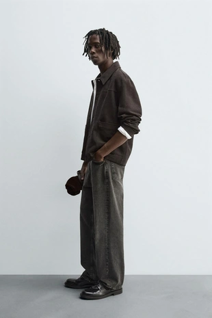 Куртка-рубашка из ткани с карманами- Заказать в России