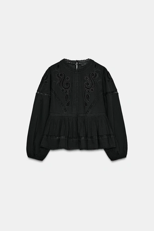 Блуза в романтическом стиле с вышивкой — ZW COLLECTION- Заказать в России