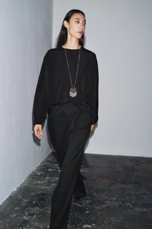 Black | 4786/305/800 - Zara Блуза из струящейся ткани — ZW COLLECTION