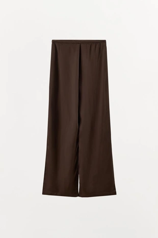 Brown | 1067/638/700 - Zara Струящиеся атласные брюки