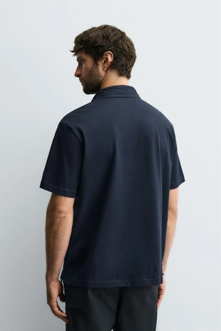 Navy blue | 5372/328/401 - Zara Поло с мерсеризованной отделкой