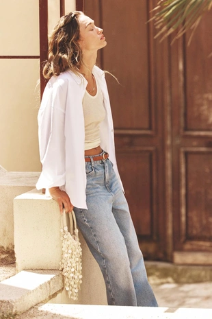 White | 3362/340/250 - Zara Базовая рубашка из поплина