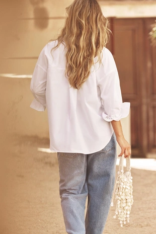 Базовая рубашка из поплина- Заказать в России