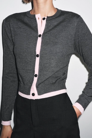 Комбинированный кардиган- Заказать в России