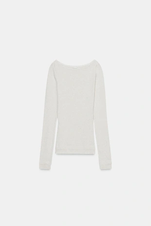 Футболка в рубчик с вырезом лодочкой- Заказать в России