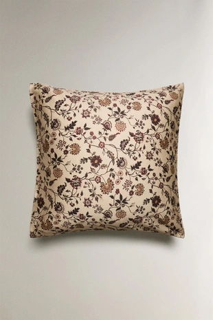 Подушка из хлопкового шёлка с цветочным принтом- Заказать в России